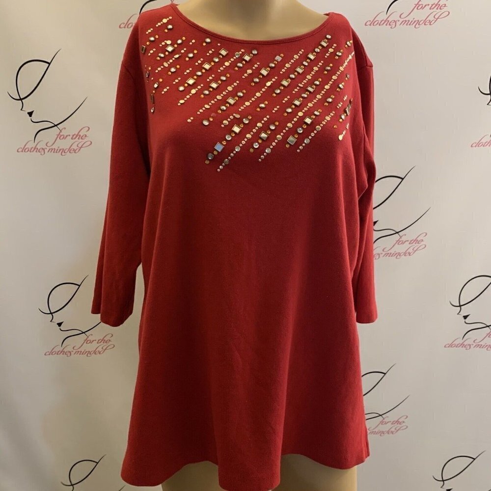 Quacker Factory. Size Large. Embellished 3/4 Slee… - image 1